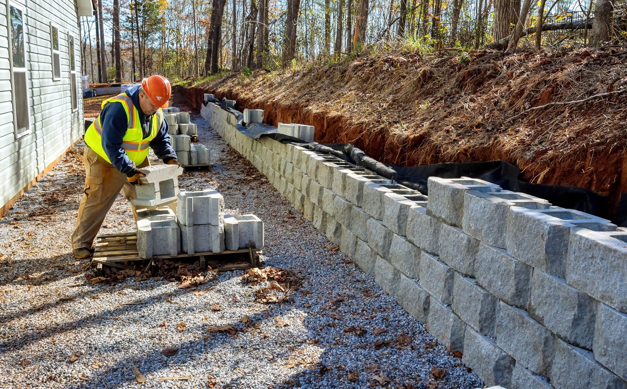 Retaining Wall Installation in Suffolk project 2